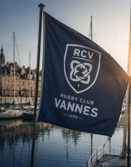 Drapeau du Rugby Club Vannes sur le port de Vannes